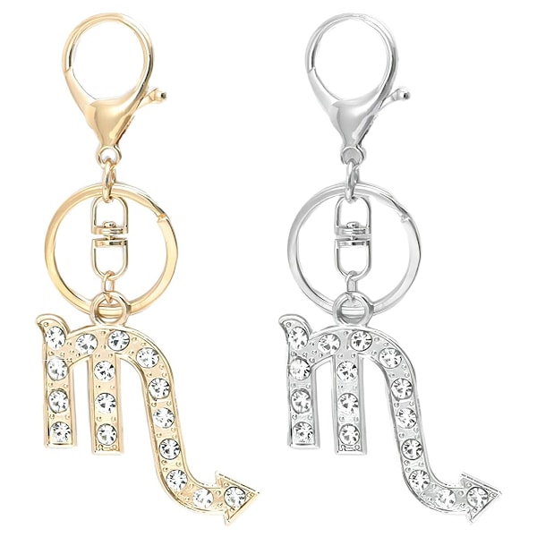 2 Pakker Konstellations Nøglering, Guld og Sølv Konstellations Rhinestones Nøglering, Nyhed Nøglering Tilbehør