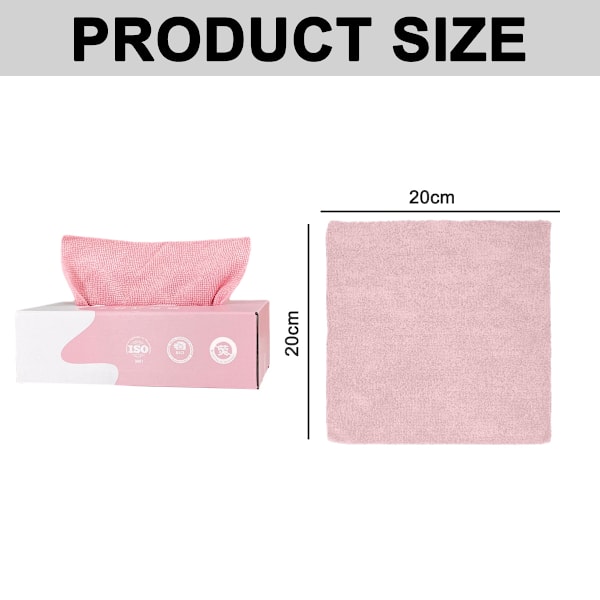20 counts Rags In A Box- 7,8" x 7,8" Återanvändbara våtservetter för rengöring, kantlösa frottéhanddukar, butikstrasor, tvätt, damm, engångsbruk, hus, småstädning