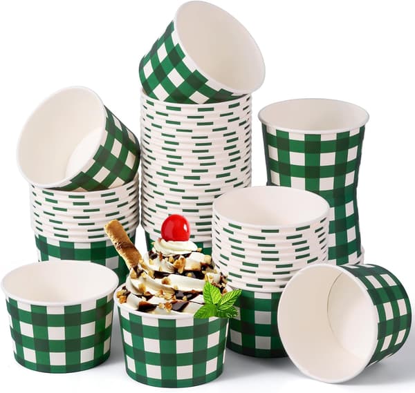 50-pakning 9 oz Gingham Party Green