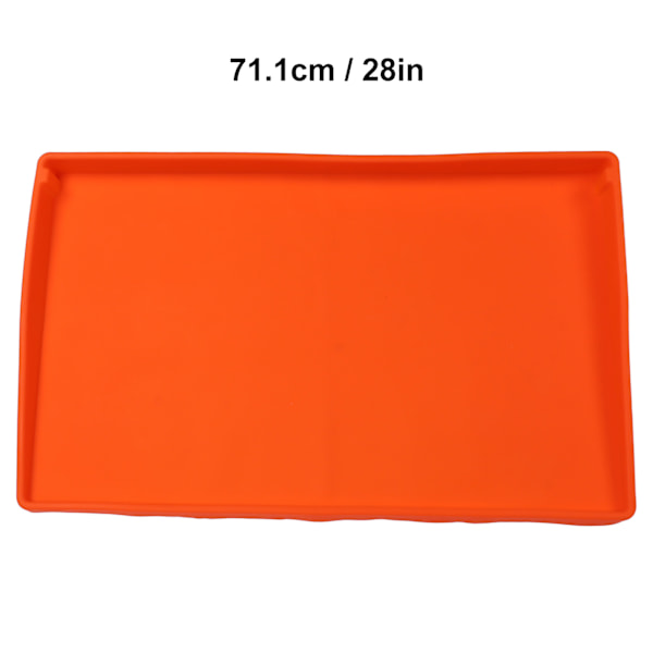 Orange Griddle Mat Udendørs BBQ Varmebestandig Foldbar Silikon Griddle Top Beskyttelsesdæksel Mat 28in