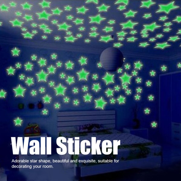 Söt stjärnformad självlysande väggklistermärke Gör-det-själv dekorativa klistermärke