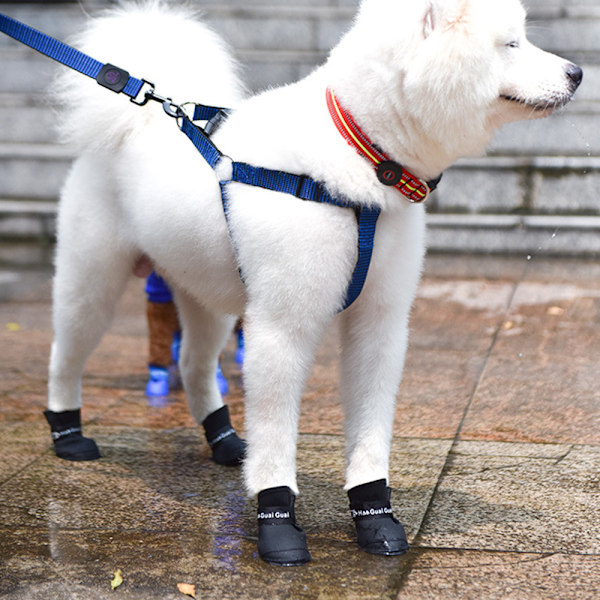 Hvalpe Hunde Slik Farver Anti-Slip Vandtæt Gummi Regn Støvler Støvler Poter Dække