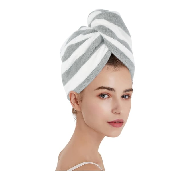 Hårhandduk Wrap Absorberande Hår Turban för Blött Hår Mjukt och Lätt Hår Torkande Handduk 3-pack