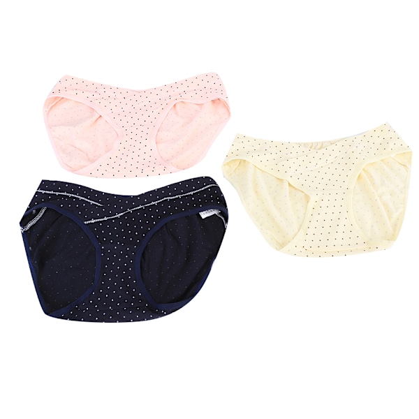 3-pack Gravida Underkläder med Låg Midja, Mammaunderkläder, Maglyft, Bomullsunderbyxor, Trosor (Marinblå, Gul, Rosa, XXL)