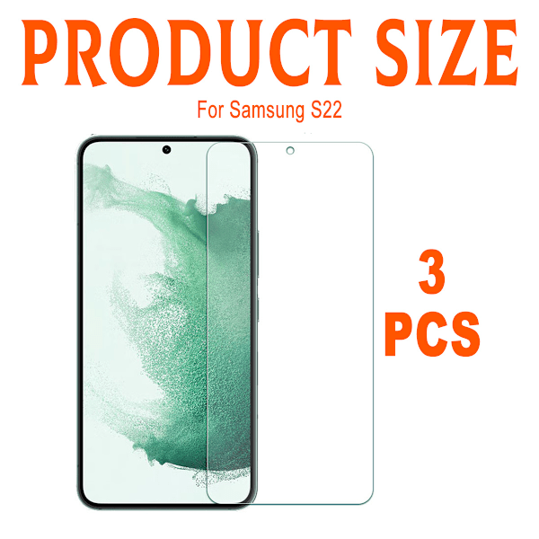 3-Pack Galaxy S22 Skärmskydd Heltäckande Displayfilm transparent