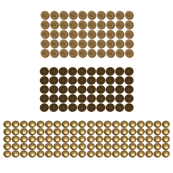 50 Set Magnetiska Väskefästen Hög Hårdhet Legering Slät Lätt Användning Bredt Använda Magnetknappar för Kläder DIY Brons