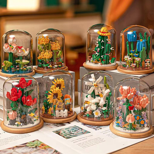 Bukett Byggeklosser Pottebyggeklosser Valentinsdag blomsterbyggeklosser gave