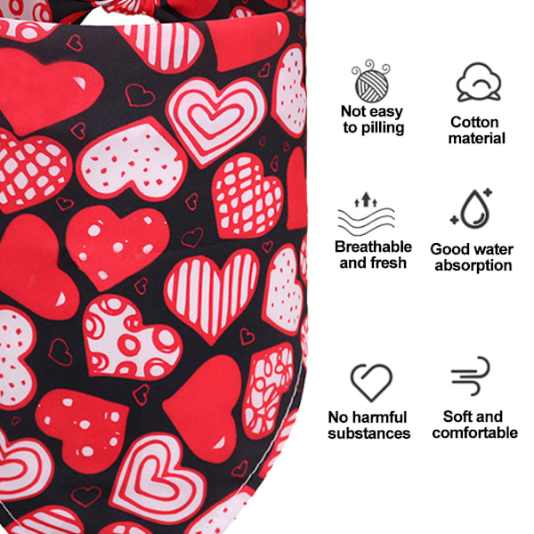 2-pak Valentinsdag Hundebåndana Reversible Trekant Bibs Sjal Tilbehør for Hunder Katter Kjæledyr Små