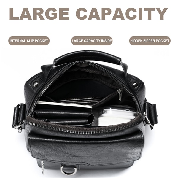 Liten axelväska för män i läder, crossbody, handväska, portfölj, messenger, reseväskor för iPad 9,7\", arbete, kontor, affärer, crossbody-väska