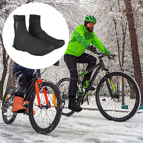 1 par Cykelskoöverdrag Vattentäta, Vinter Varma Termiska Fullt Cykelöverdrag för Män Kvinnor, Landsvägs Mountainbike Stövlar