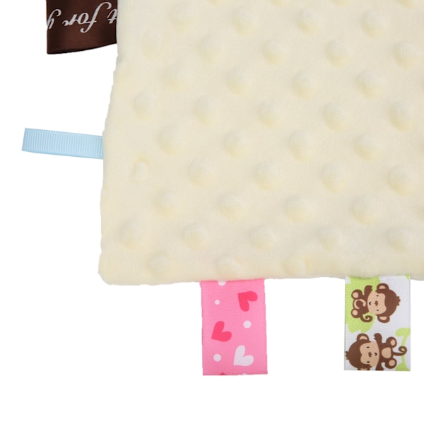 2 stk Sikkerhetsteppe for baby, mykt beroligende håndkle, spedbarnskomfortplysjhåndkle, beige