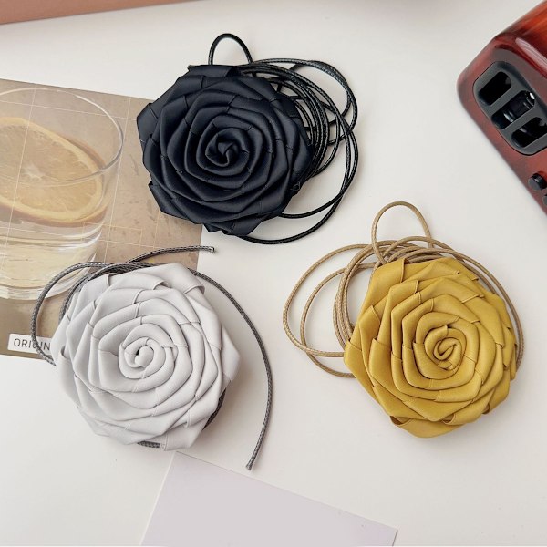 Blomster Rose Choker Halskjede Blomster Choker Rosett Choker Halskjede Y2K Smykker for Kvinner Jenter Brud Bryllup Fest