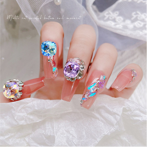 24 stk. Neglekunst Rhinestones, Neglediamanter 3D Glas Krystal Neglekunst Ædelsten