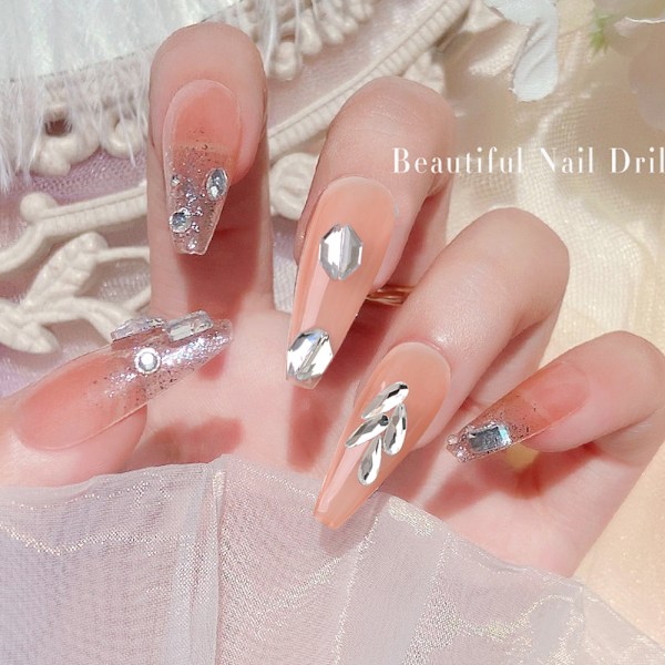 250 st Crystal Nail Rhinestones Set, Multi-formad 3D Diamant Glaskristall Platt Botten, för Nagelkonst DIY Hantverk Telefoner Kläder Smycken Väska Dekoration