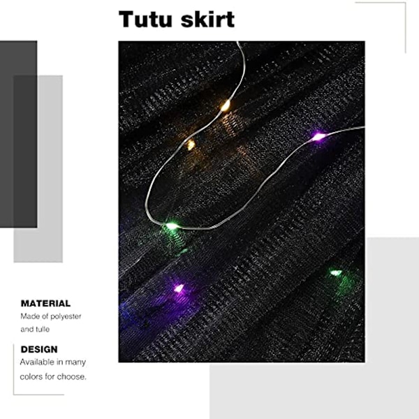 Jente LED-skjørt Ballettdanseskjørt Lysende Skjørt Glitrende Festkostyme