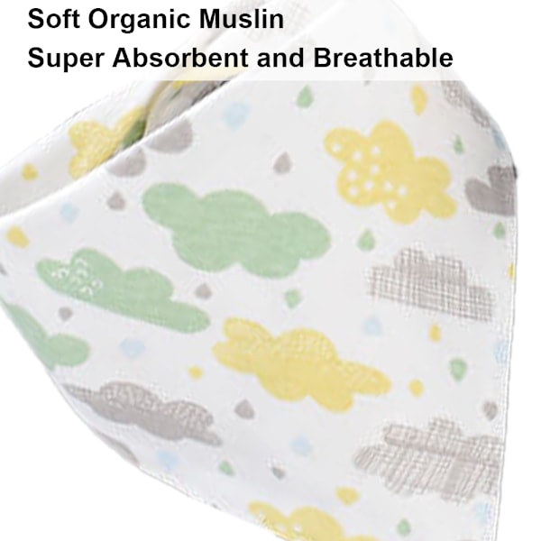 Organiska Bomullsbandana-Snuttefilt i Pastellfärger, 5-pack, Ensamma Färger för Pojkar och Flickor