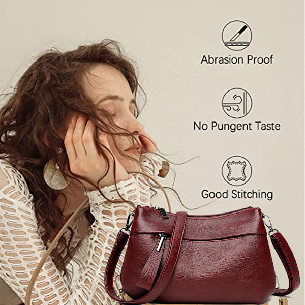 Små Handväskor för Kvinnor, Crossbody-Väskor i PU, Lätt Casual Axelväska, 26*17*10cm