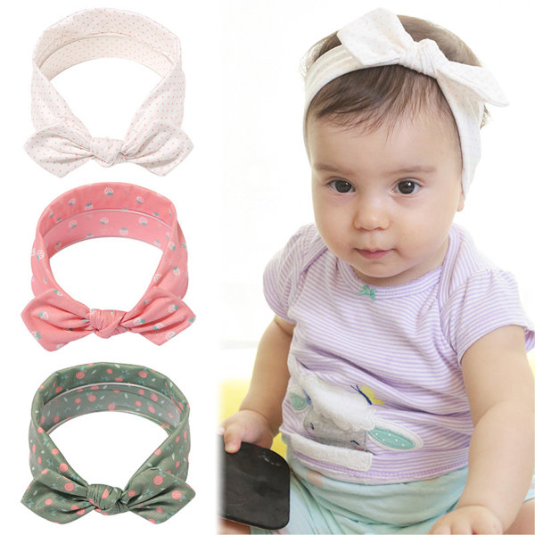 3-pack Baby Donut Styling Hårband Hårband Hårbåge Elastiska för Babyflickor Nyfödda Spädbarn Småbarn Barn