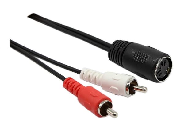 Din 5 Pin Til Rca Kabel, 0.3m 5 Pin Din Hun Til 2 Rca Han Lydkabel