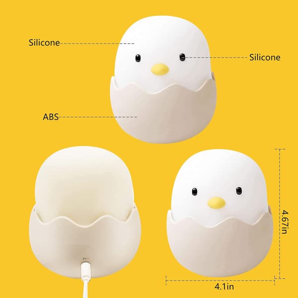 Chicken Night Light with Touch Sensor, Rechargeable, Dimmable for Nursery and Kids' Room