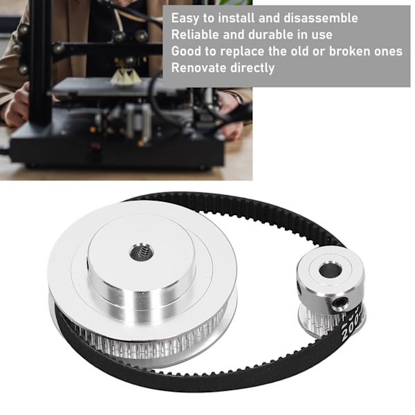 Synkroniserat Hjul för VORON 2.4 3D-skrivare 20+60 Tänder 5mm Hål med 200mm L 6mm B Rem