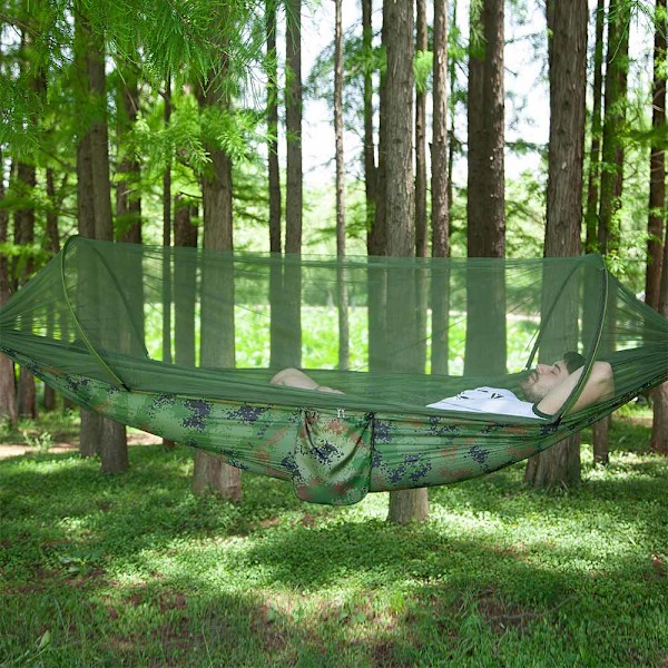 Automatisk snabböppning, utomhus enkel och dubbel nylonduk campinghängmatta för camping