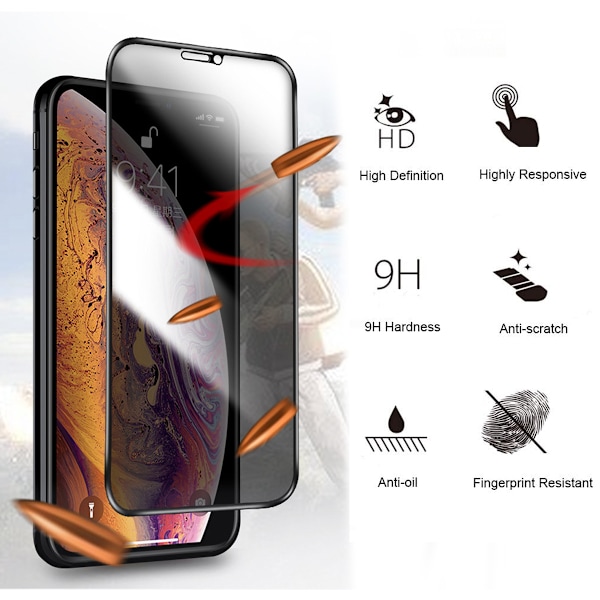 iPhone 11 Pro / iPhone X / iPhone XS - Heltäckande Härdat Skyddsglas