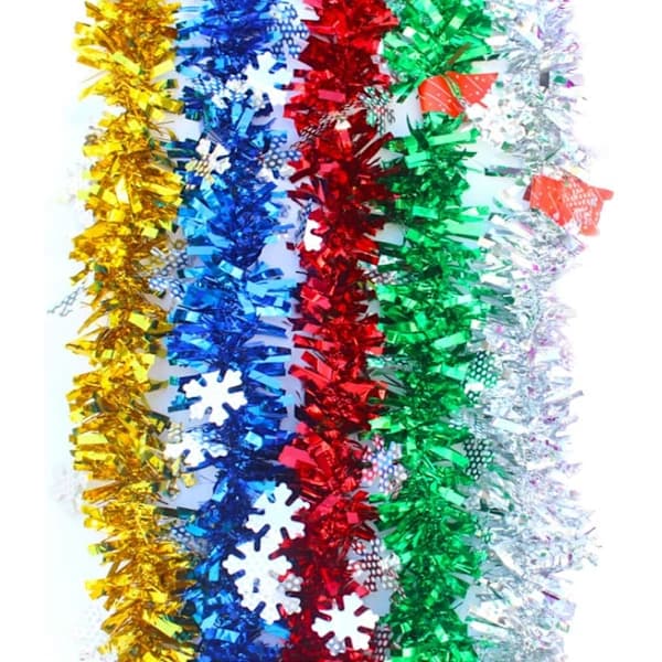 10-pack Christmas Tree Garland - Shiny Christmas Decoration Silver