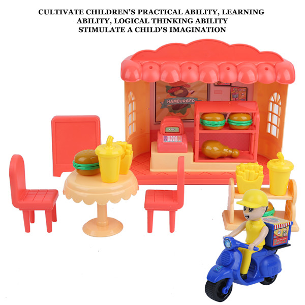 Barn Leksak Grill Hamburgerbutik med Ljus Hög Simulation