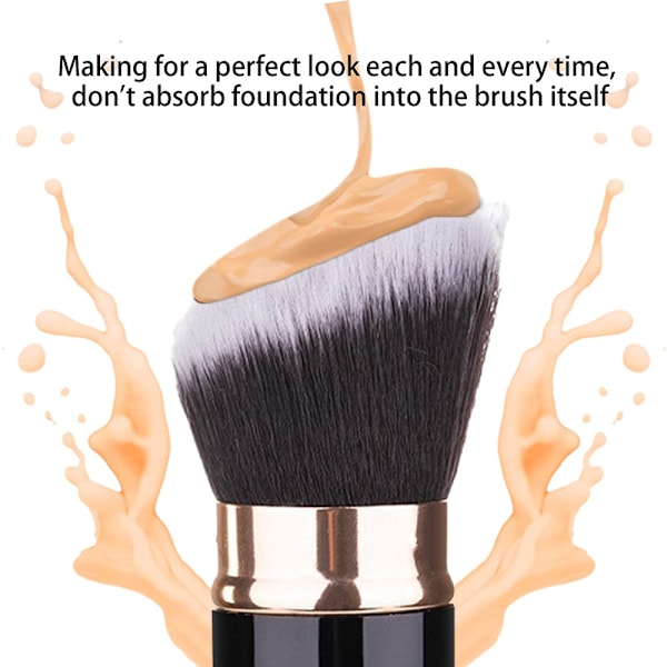 Retrakterbart Foundation Makeup-borste, Reseflatborste Bärbar Foundationborste med Skydd