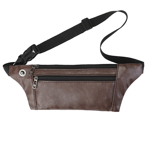Mode Retro Midjeväsk PU Läder Messenger Väska Bröstväska Utomhus Fritid Sport Osynlig Bältesväska för Resa Festival Cykling Löpning Vandring