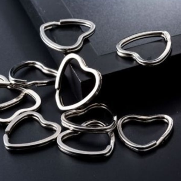 20 stk Metall Flat Nøkkelring Sølv DIY Kreativ Metall Nøkkelholder Nøkkelring Høyre Løyfe