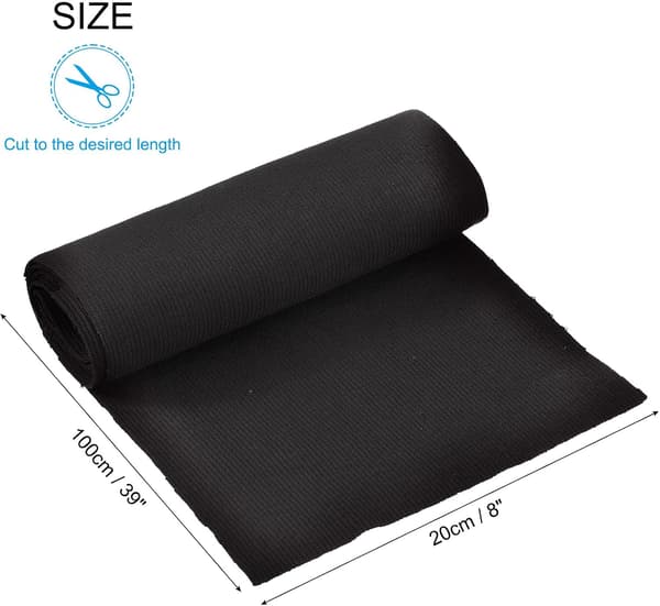 39\" elastiska muddar ribbade kanter bomullstyg stickad ribbstretchtejp mudd ärmlinning för sömnad svart 39\" 8\" 39\" 8\" 39\"x8 39"x8" Black