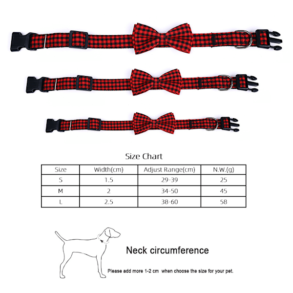 Hundebånd, HAOPINSH hundekrave Hunde plaid slips slips spænde let justerbart hundekrave