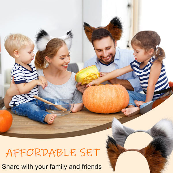 2 st katt räv fuskpäls öron pannband Halloween handgjorda djur päls öron hårbåge