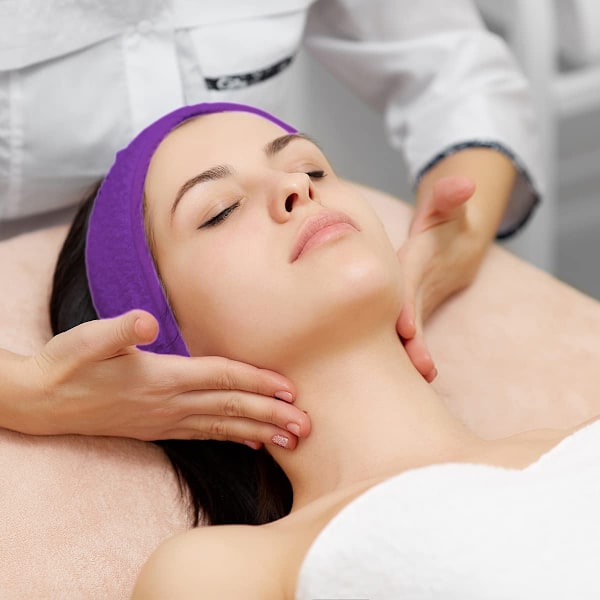 3 stk. Ansigts-Spa-Hårbånd, Makeup-Brusebad-Hårbånd, Sport-Hårbånd, Terry-Klud, Stræk-Håndklæde med Magisk Tape