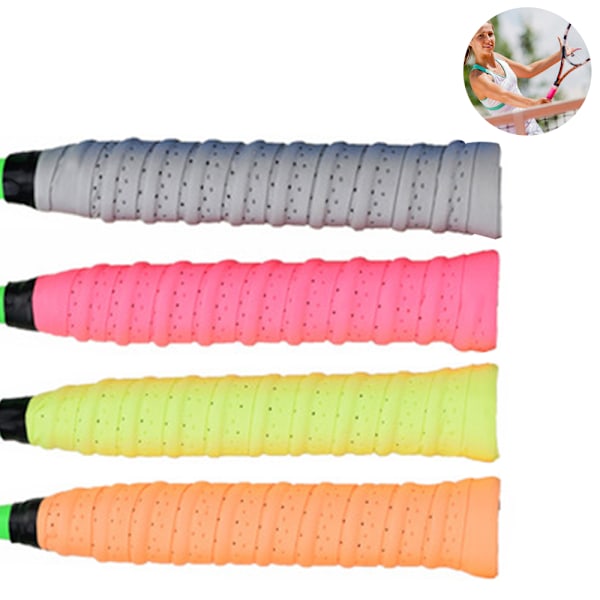 4-pack Squashgrepp, Tennisracketgrepptejp med Halksäker Perforerad Absorberande Racketgrepp, Övergrepp för Tennis Badminton