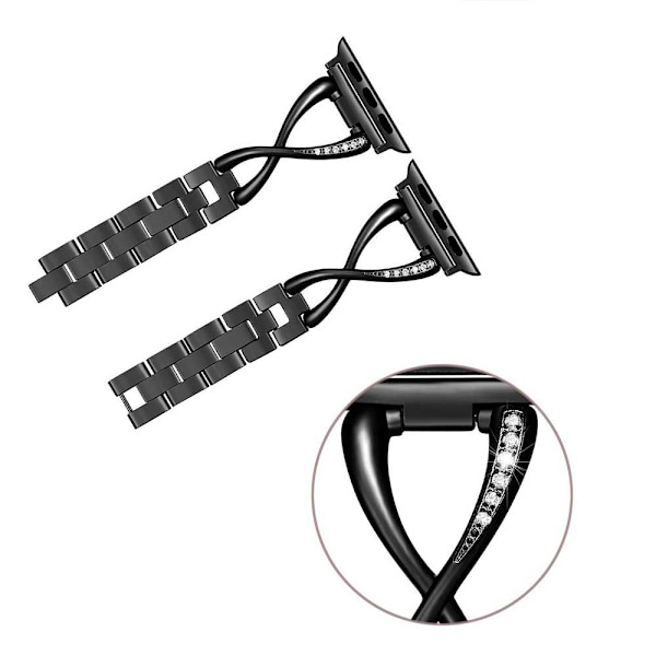Rem for Apple Watch 38mm 42mm, Smykker Metall Armbånd Rem for Kvinner, Byttbar Armbånd