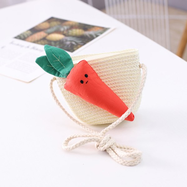 Halm-flettet Taske Mini Crossbody Taske Sød Pige Lille Frisk Solsikke Baby Dekorativ Taske
