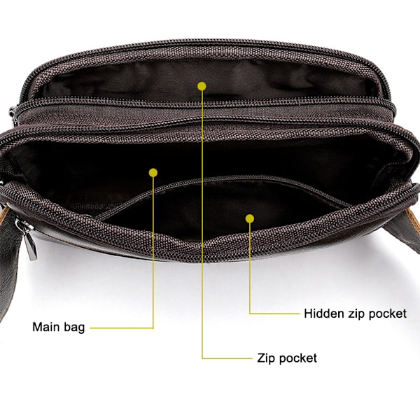 Læder Lændetaske til Mænd og Kvinder, Blød & Holdbar Bæltetaske til Løbetur, Gåtur, Jogging, Vandreture