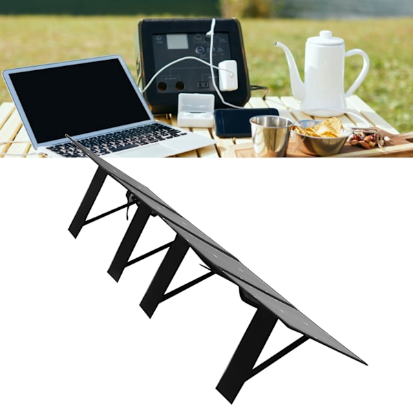 Foldbar Solpanel 4 Fold Vandtæt Bærbar Solpanel Batterilader til Camping Klatring Cykling 80W 18V