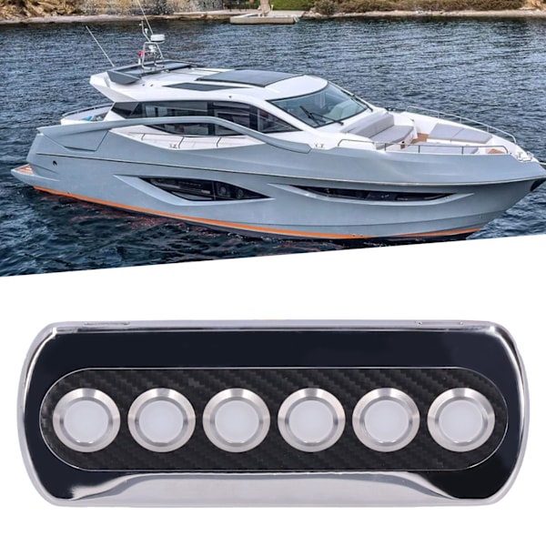 12V 20A Karbonfiberbryter IP66 Panel Trykknapp Blå Rød LED Modifisering for Yacht RV