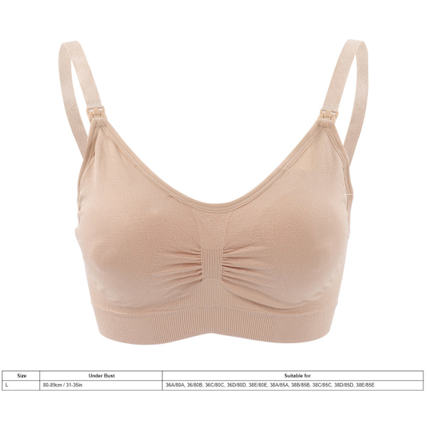 Amme-BH Kvinder Bærbar Nylon Blød Elastisk Åndbar Justerbar Graviditet Amme-BH L