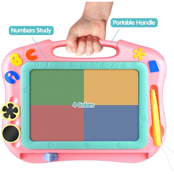 Magnetisk Rittavla för Barn Magna Doodle Tavla Resestorlek Småbarnsleksaker Skiss Skrivning Färgrik Suddbar Skissblock Semesterfödelsedagspresenter Flicka