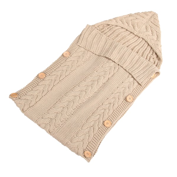 Nyfödd Baby Wrap Swaddlefilt Stickad Sov-Säck