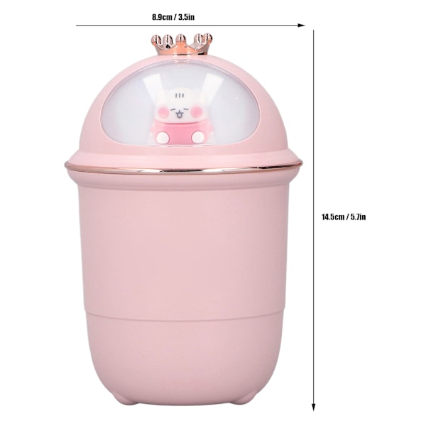 Liten Luftfuktare Ultra Tyst 35db Söt Mini Nattlampa Färgad USB Luftfuktare för Kontor Bilar Sovrum Hotell Skrivbord Rosa