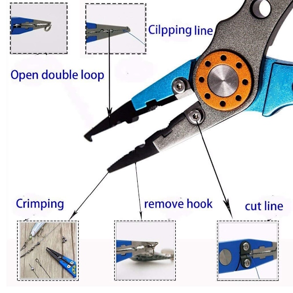 1 st Fiske Tång Verktyg, Fiske Verktyg Set, Bärbar Fiske Tång & Fisk Grepp Set Läpp Grepp Grip Kroken Avlägsnare Verktyg för Sportfiskare
