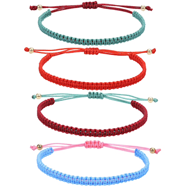 4 stk Justerbare Armbånd for Kvinner, Smykketilbehør for Kvinner og Tenåringsjenter, Lykke
