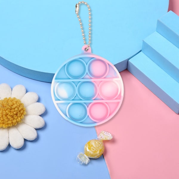 Mini Pop Leksak, Nyckelring Pop-Bubbla Sensorisk Leksak, för Barn Vuxna (2-pack)