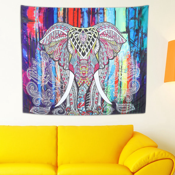 Färgglada elefanttapet Vägghängande mattdekorationsduk